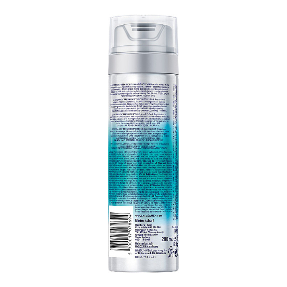NIVEA MEN Shaving Foam, Fresh & Cool Mint Extracts, 200ml